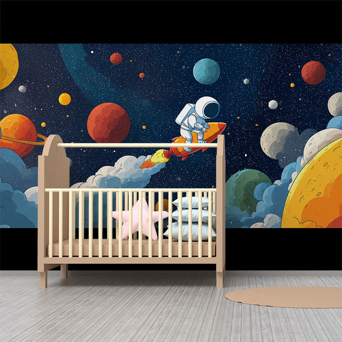 Lastenhuoneen tapetti | Avaruusseikkailu ja astronautti