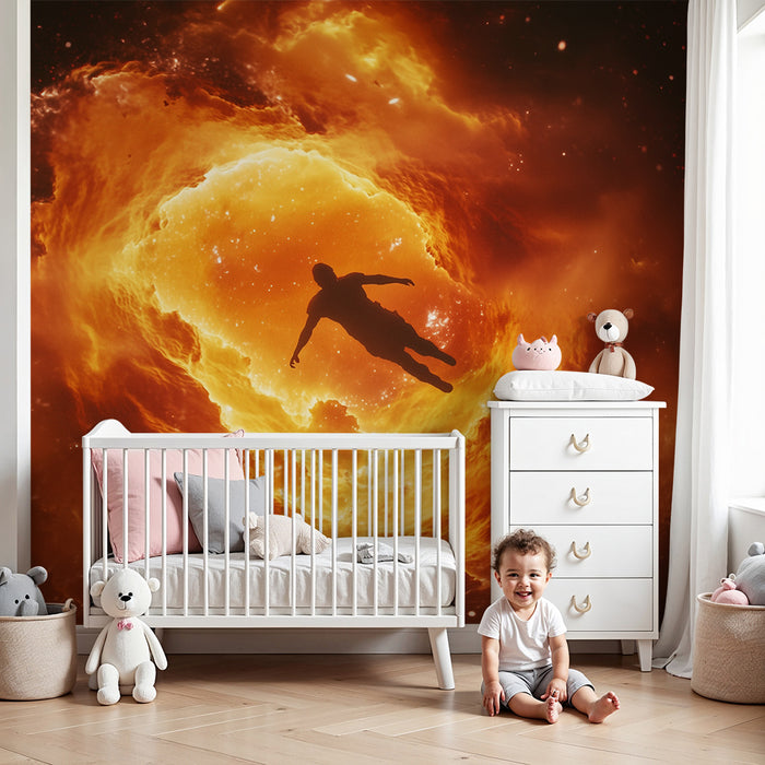 Lastenhuoneen tapetti | Kosminen tulinen matka