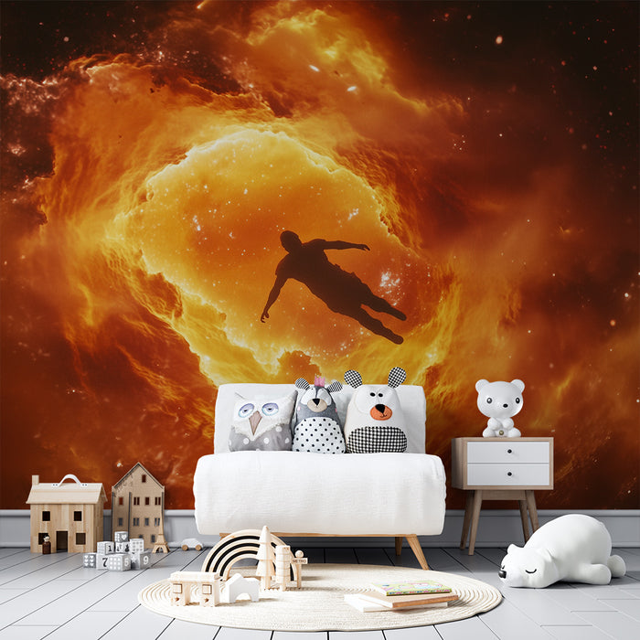 Lastenhuoneen tapetti | Kosminen tulinen matka