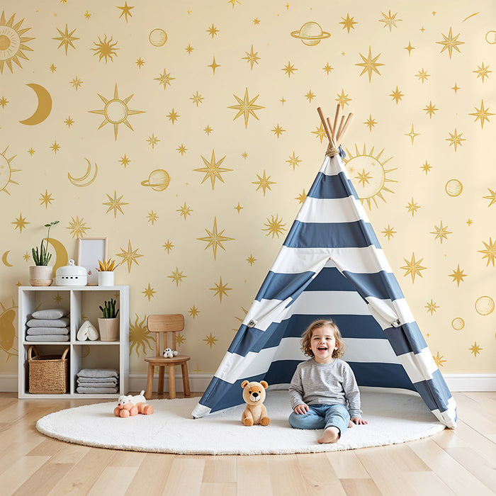 Papier peint nebeský | Zlatý astrálny dizajn