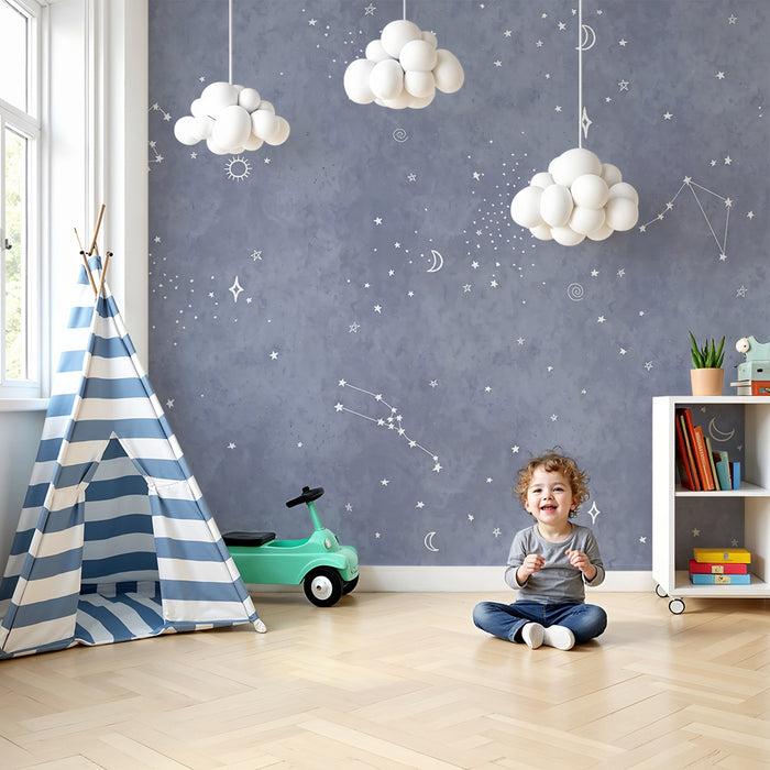 Papier peint chambre enfant | Constellations célestes