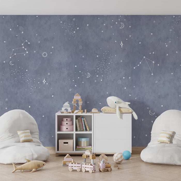 Papier peint chambre enfant | Constellations célestes