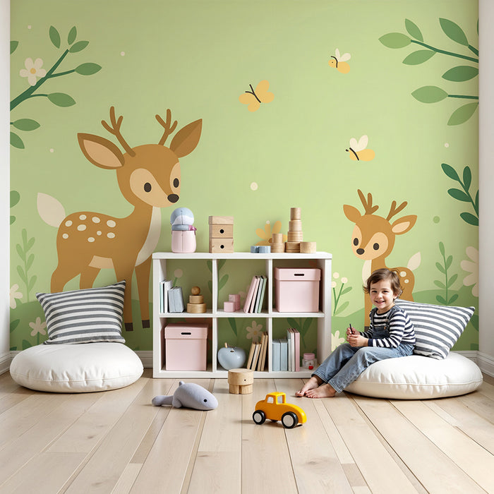 Barntapet | Rådjur i förtrollande skog