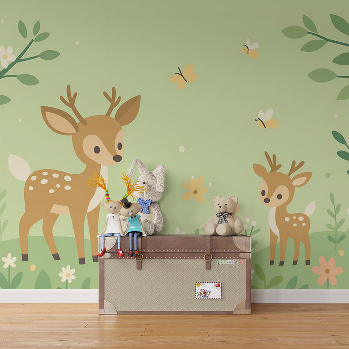 Barntapet | Rådjur i förtrollande skog