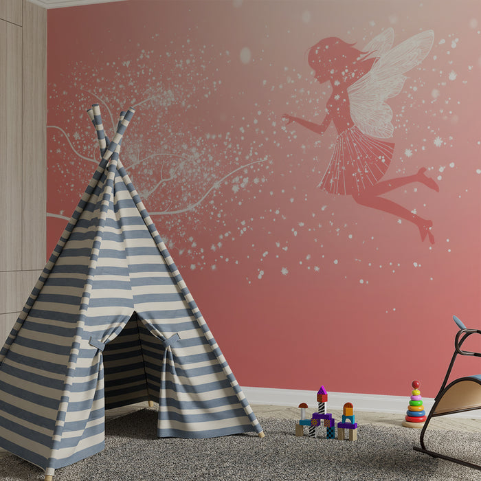 Lastenhuoneen tapetti | Lumottu keiju ja taikapuu