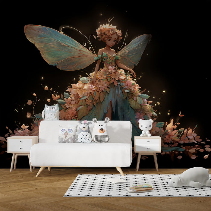 Papier peint fée enchantée | Illustration de fée florale