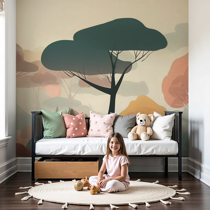 Kinderkamer behang | Betoverend pastel bos