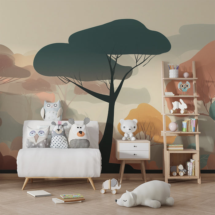 Kinderkamer behang | Betoverend pastel bos