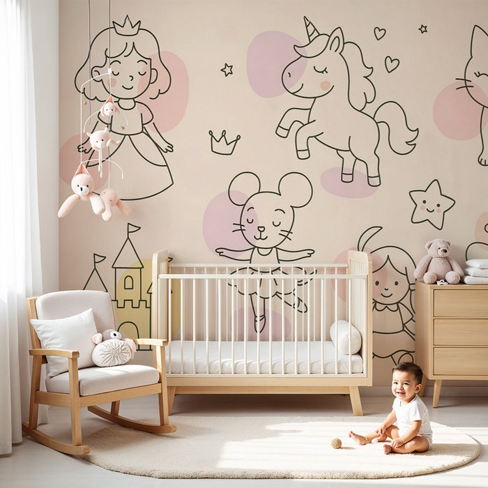 Lastenhuoneen tapetti | Satuja ja eläinystäviä