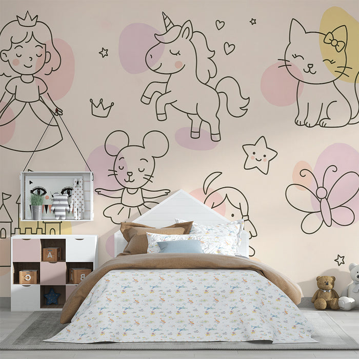 Lastenhuoneen tapetti | Satuja ja eläinystäviä