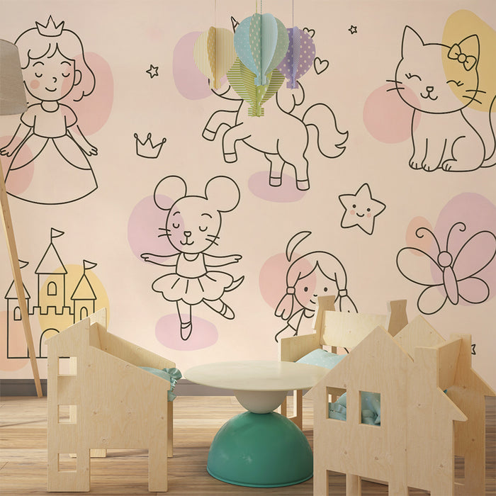 Lastenhuoneen tapetti | Satuja ja eläinystäviä