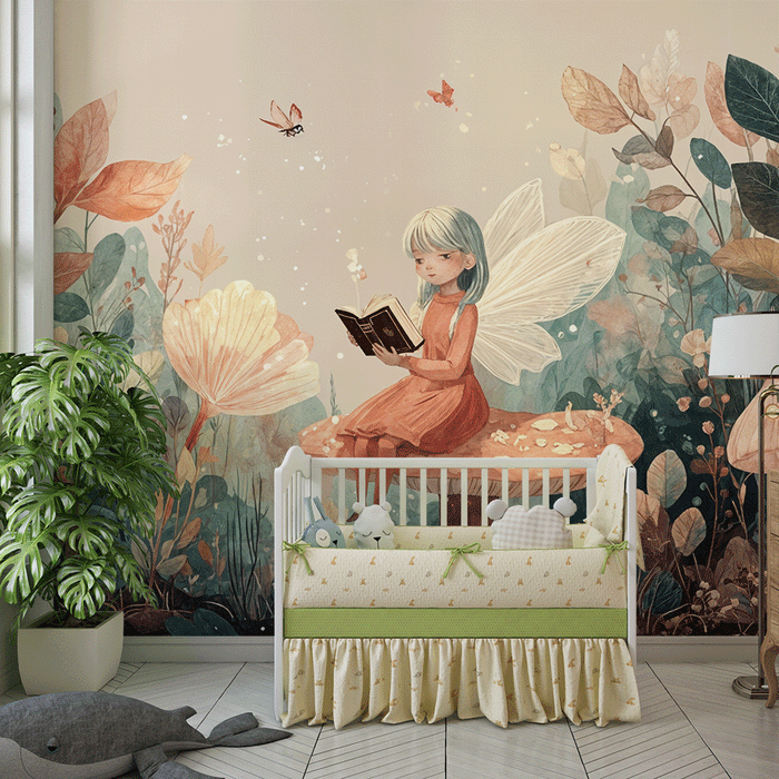 Papier peint fée magique | Décor enchanté de lecture