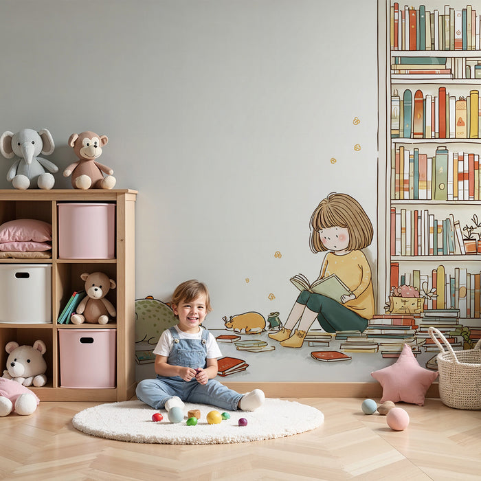 Carta da parati bambini | Lettura e amici immaginari