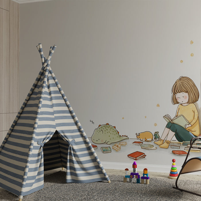 Carta da parati bambini | Lettura e amici immaginari