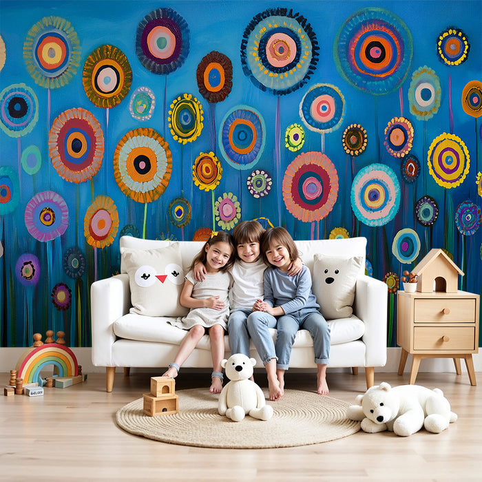 Barntapet | Färgglada blommor