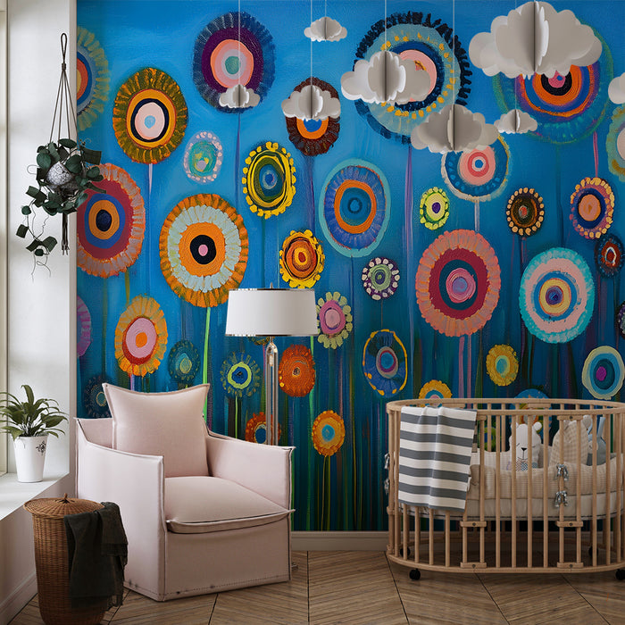 Barntapet | Färgglada blommor