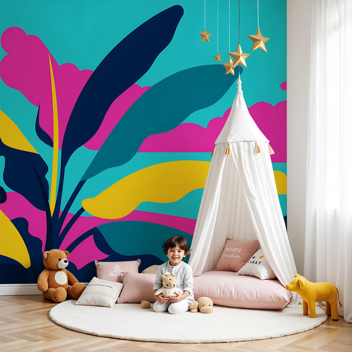 Lastenhuoneen tapetti | Elävä trooppinen viidakko