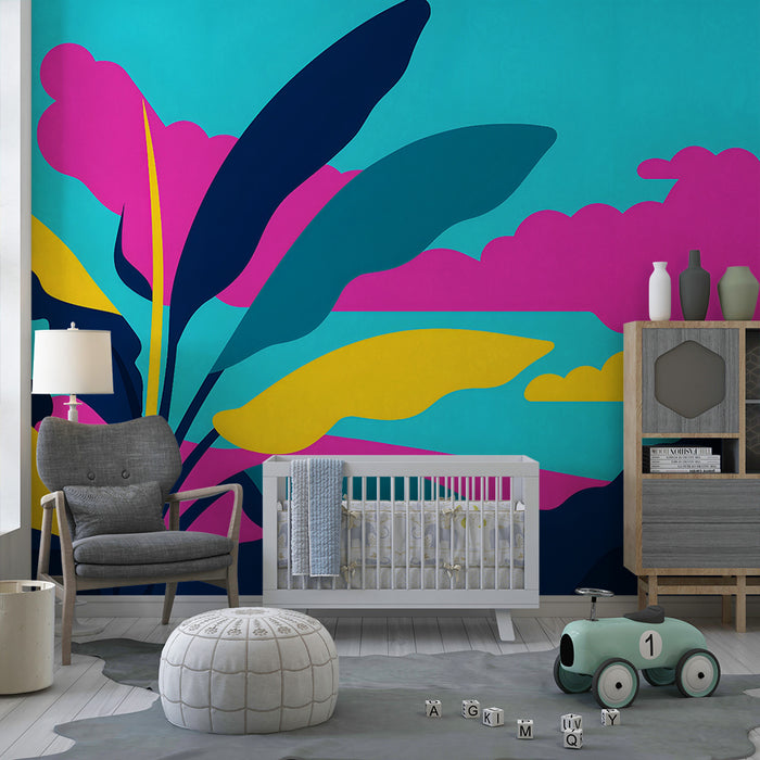 Lastenhuoneen tapetti | Elävä trooppinen viidakko