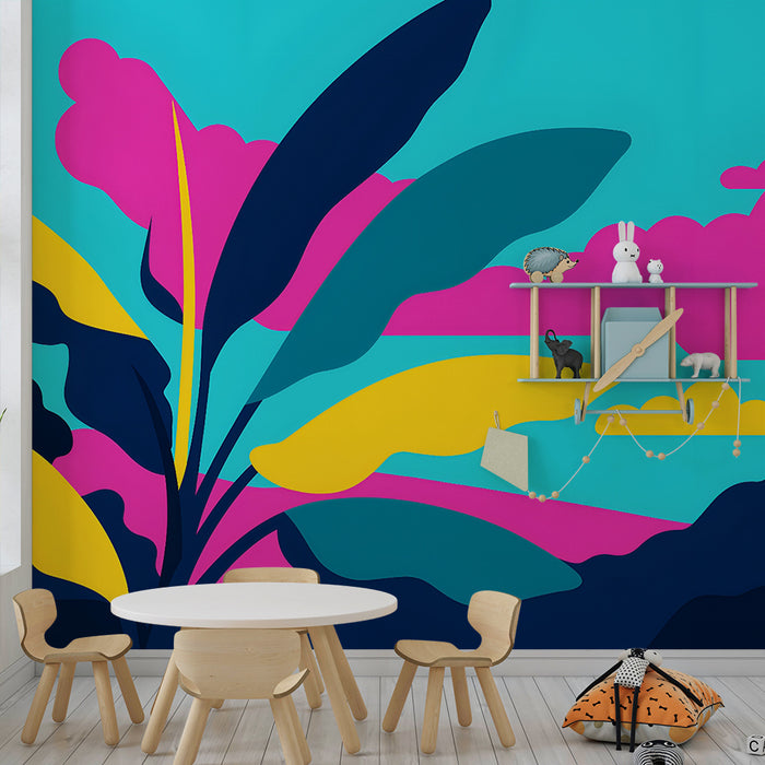 Lastenhuoneen tapetti | Elävä trooppinen viidakko