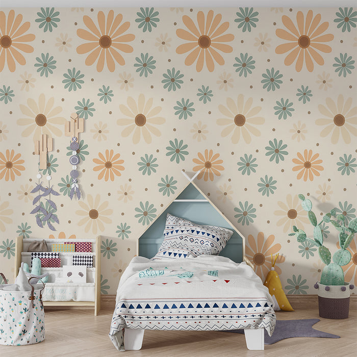 Barntapet | Pastellblommor retro