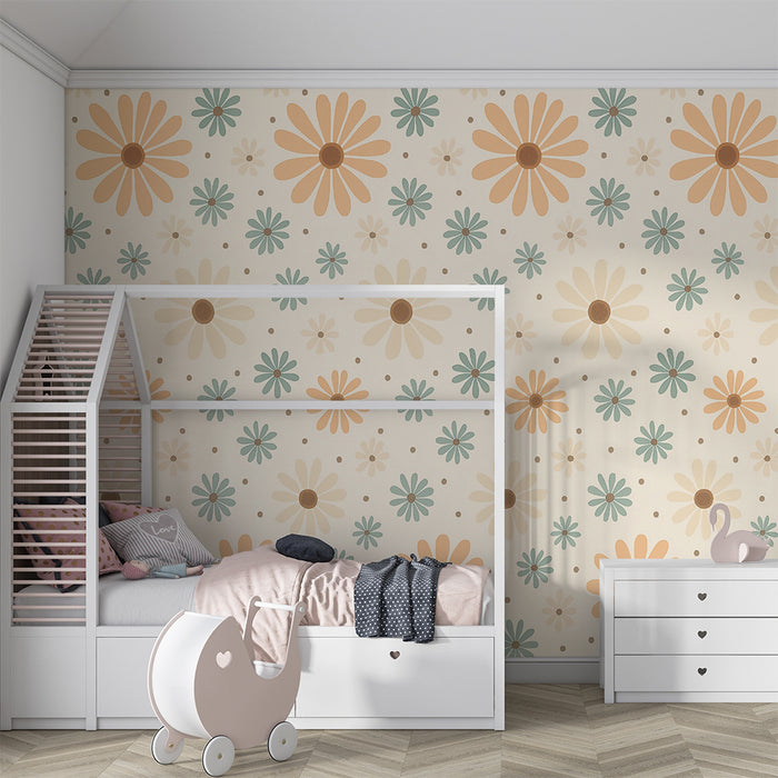 Barntapet | Pastellblommor retro