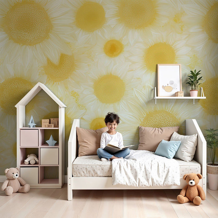 Lastenhuoneen tapetti | Aurinkoiset auringonkukkapellot