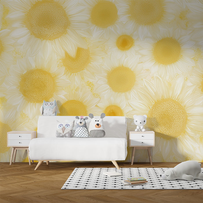 Lastenhuoneen tapetti | Aurinkoiset auringonkukkapellot