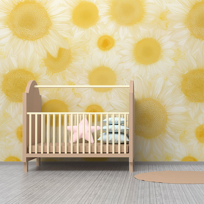 Lastenhuoneen tapetti | Aurinkoiset auringonkukkapellot