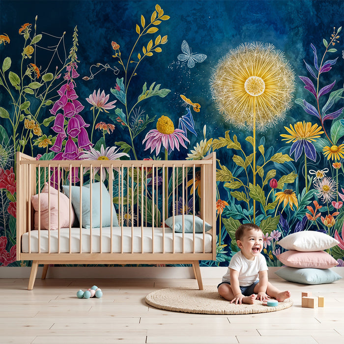 Bloemenbehang | Uitbarsting van wilde bloemen