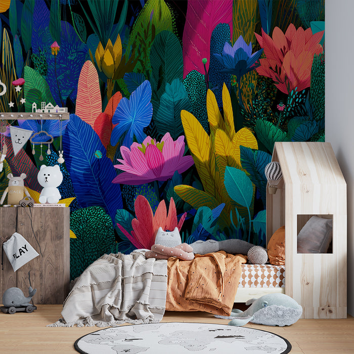 Kids room wallpaper | Živá tropická zahrada
