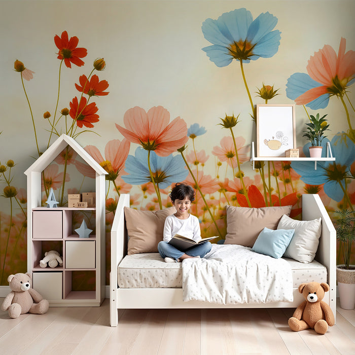 Barntapet | Färgglada vilda blommor