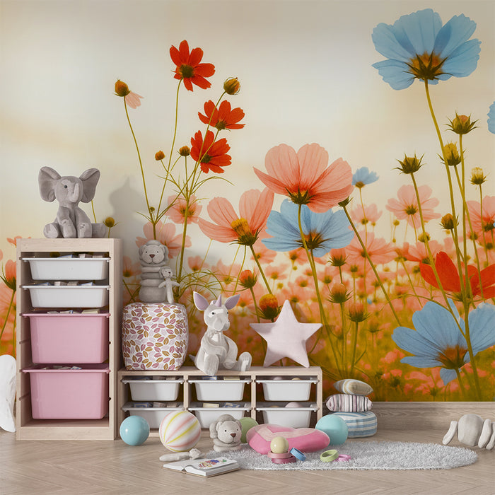 Barntapet | Färgglada vilda blommor