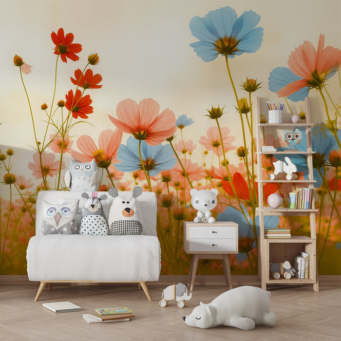 Barntapet | Färgglada vilda blommor