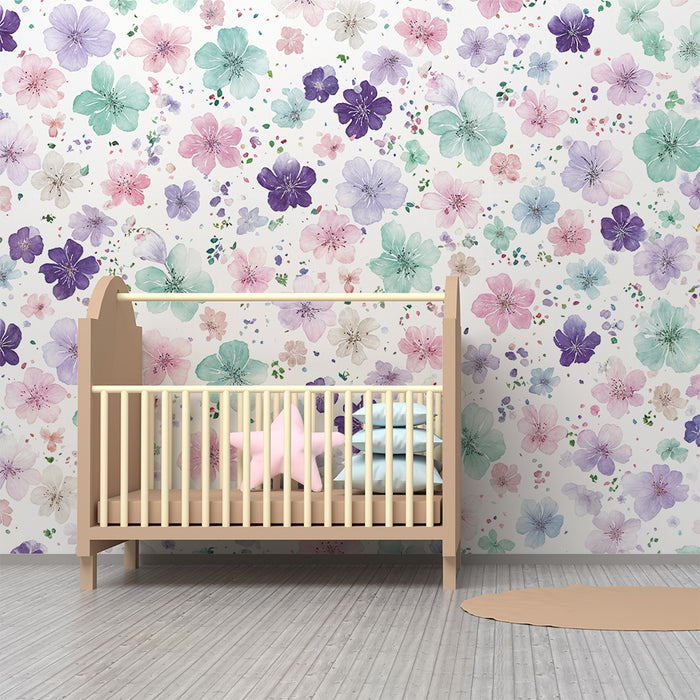 Tapet floral acuarelă | Modele florale pastel