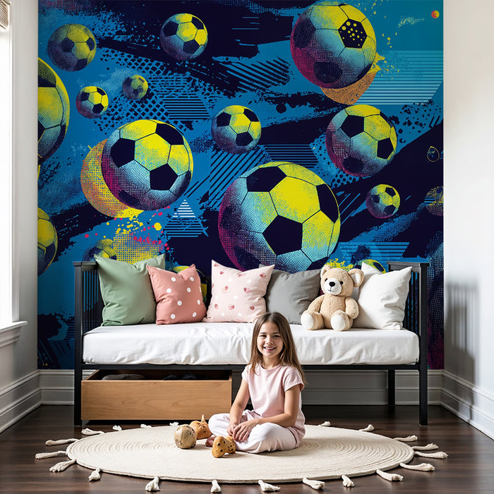 Barntapet fotboll | Dynamisk och färgstark design