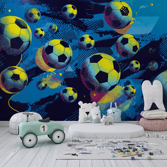 Barntapet fotboll | Dynamisk och färgstark design
