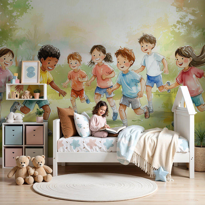 Papel de parede criança | Jogo de futebol ao ar livre