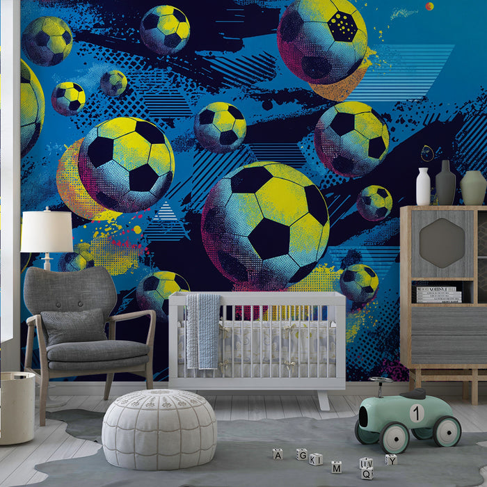 Barntapet fotboll | Dynamisk och färgstark design
