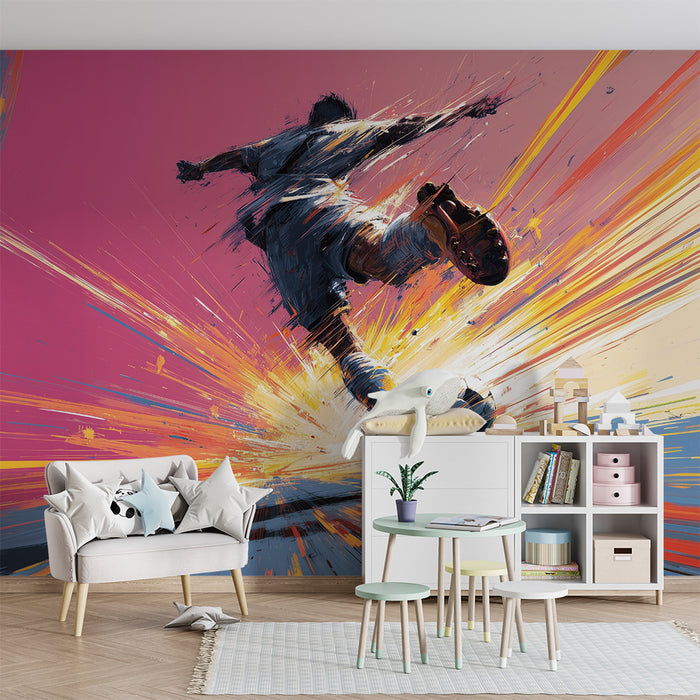 Papier de parede dječja soba | Dinamični nogometaš