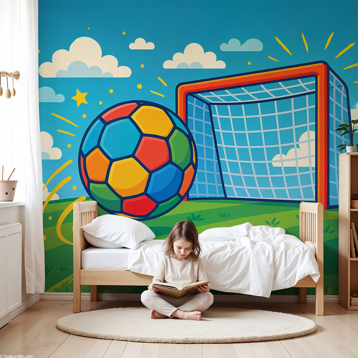 Papier peint football | Design coloré et ludique