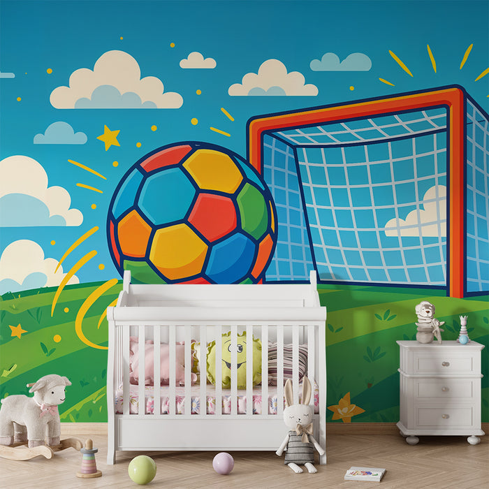Papier peint football | Design coloré et ludique