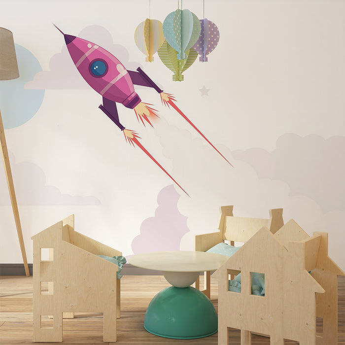 Barntapet | Rymdraket och drömmiga moln