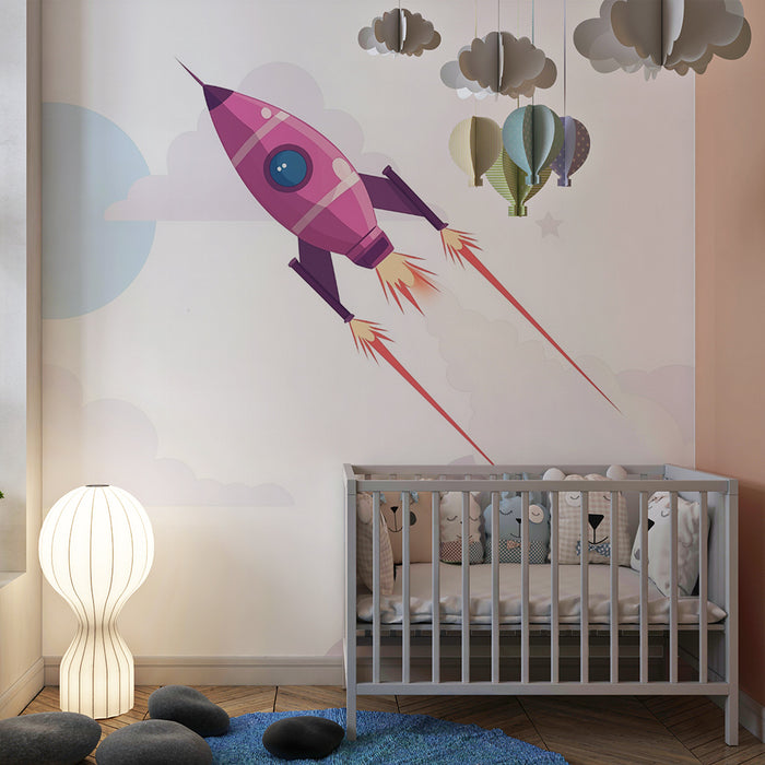 Barntapet | Rymdraket och drömmiga moln