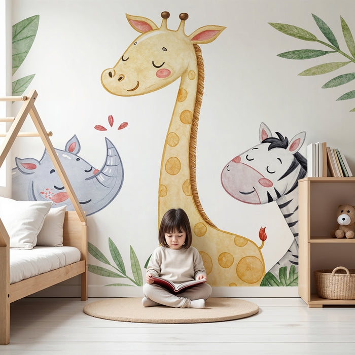 Tapeta Jungle Zvieratá | Hračková a farebná atmosféra