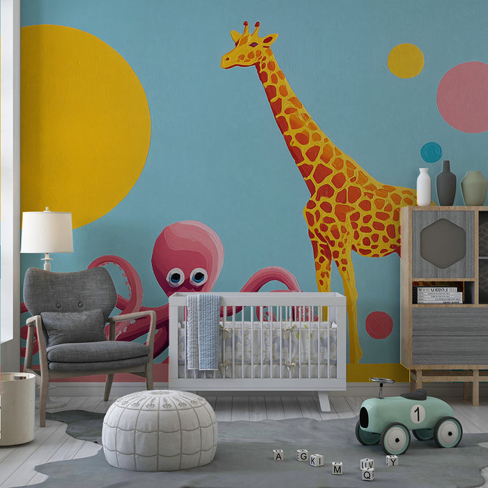 Χαρτί τοίχου παιδικού δωματίου | Σαβάνα και ωκεανός σε χρώματα