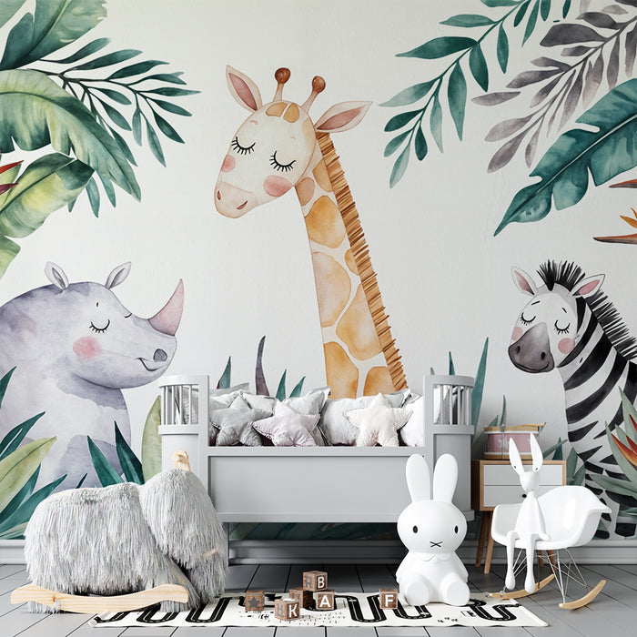 Tapeta džungľa | Tropické zvieratá a listy