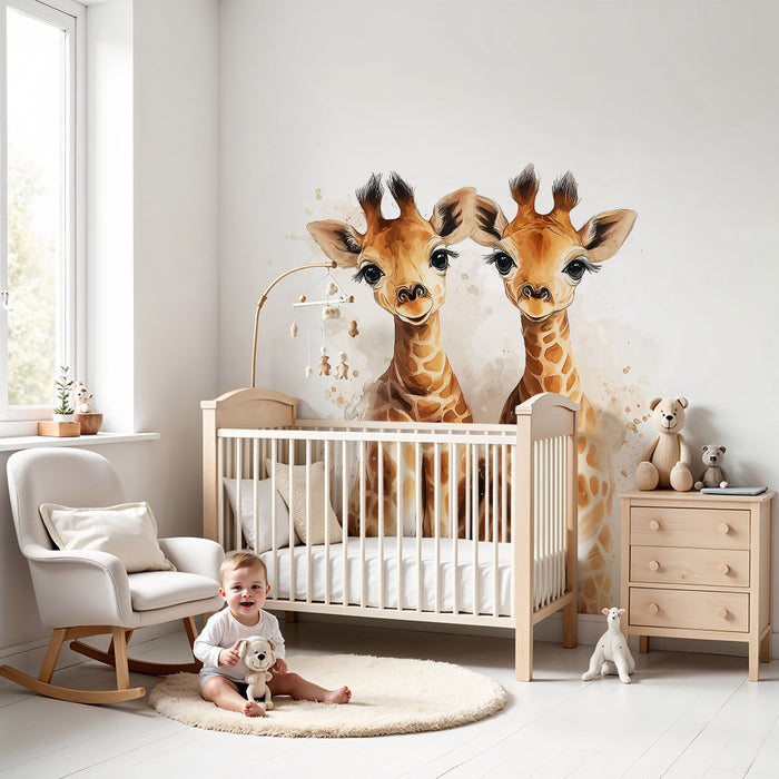 Tapeta s žirafami |  umelecká ilustrácia