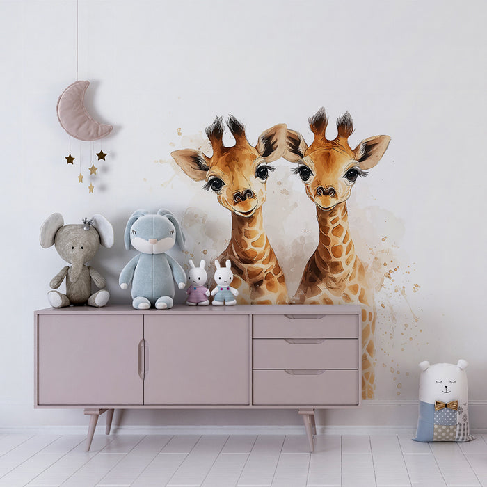 Tapeta s žirafami |  umelecká ilustrácia