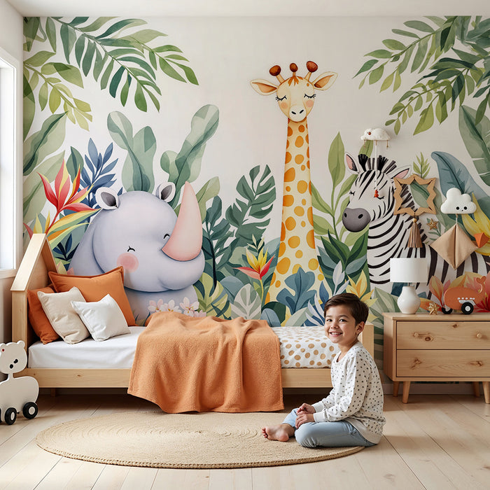 Tapeta džungľa | Exotické zvieratá a farebné listy