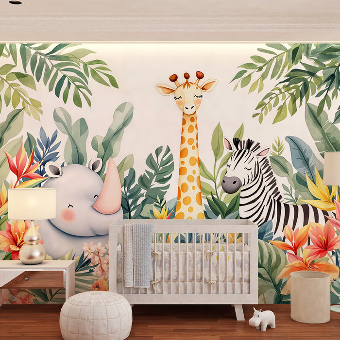 Tapeta džungľa | Exotické zvieratá a farebné listy